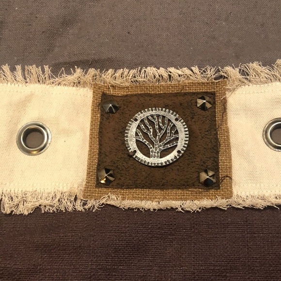 NWOT Vintage VO-HO back sack in flax cotton with tree of life & embellishments - Picture 4 of 9